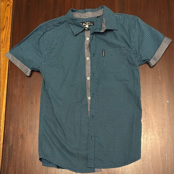 NWT Ben Sherman turquoise dotted casual boys shirt size XL - Picture 1 of 4